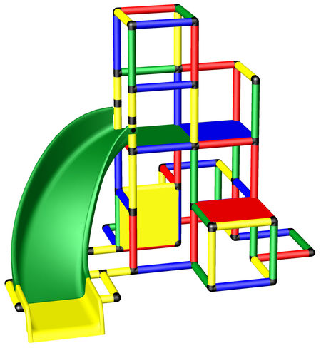 QUADRO Climbing Pyramid + Curved Slide