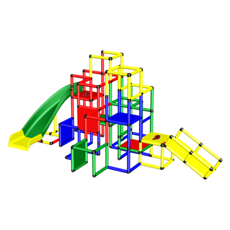 2x CLIMBING PYRAMID + UPGRADE KIT + CURVED SLIDE